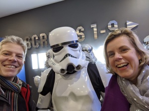 Jane and Chris with a stormtrooper